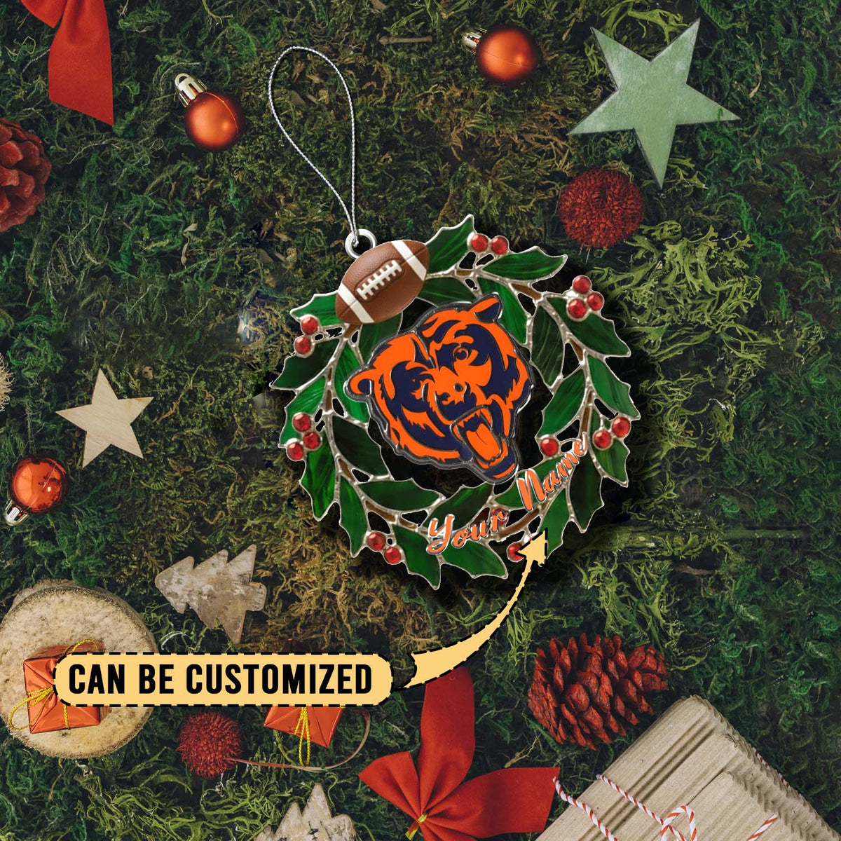 [SPECIAL OFFER] NEW CUSTOMIZED NFL26 CCB CHICAGO BEARS CHRISTMAS ACRYLIC ORNAMENT