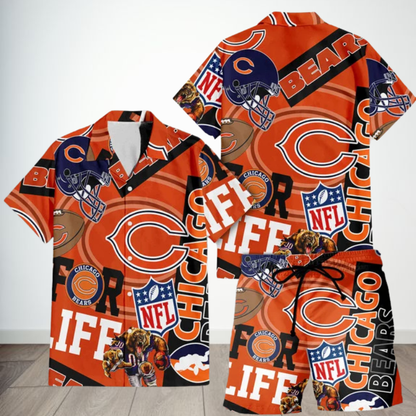 [SPECIAL OFFER] NEW CUSTOMIZED NFL26 CCB CHICAGO BEARS UNISEX HAWAIIAN SHIRT & SHORTS SET