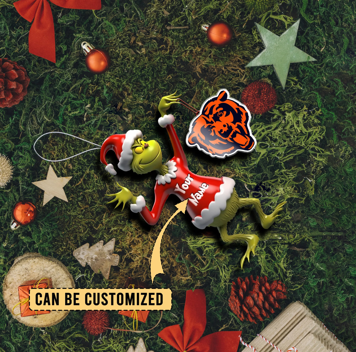 [SPECIAL OFFER] NEW CUSTOMIZED NFL26 CCB CHICAGO BEARS CHRISTMAS ACRYLIC ORNAMENT