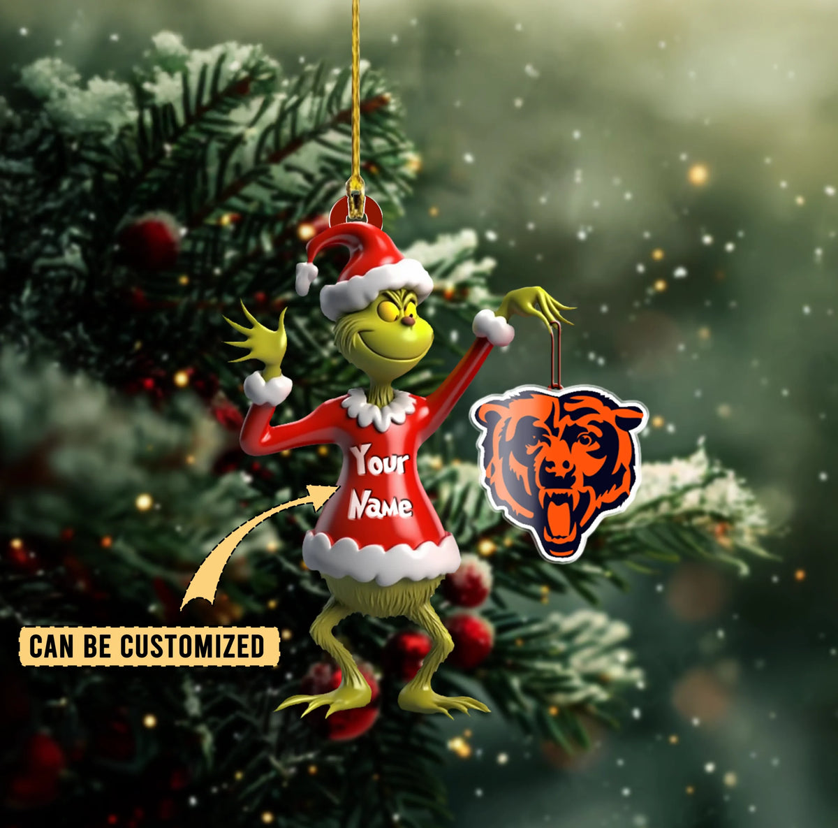 [SPECIAL OFFER] NEW CUSTOMIZED NFL26 CCB CHICAGO BEARS CHRISTMAS ACRYLIC ORNAMENT