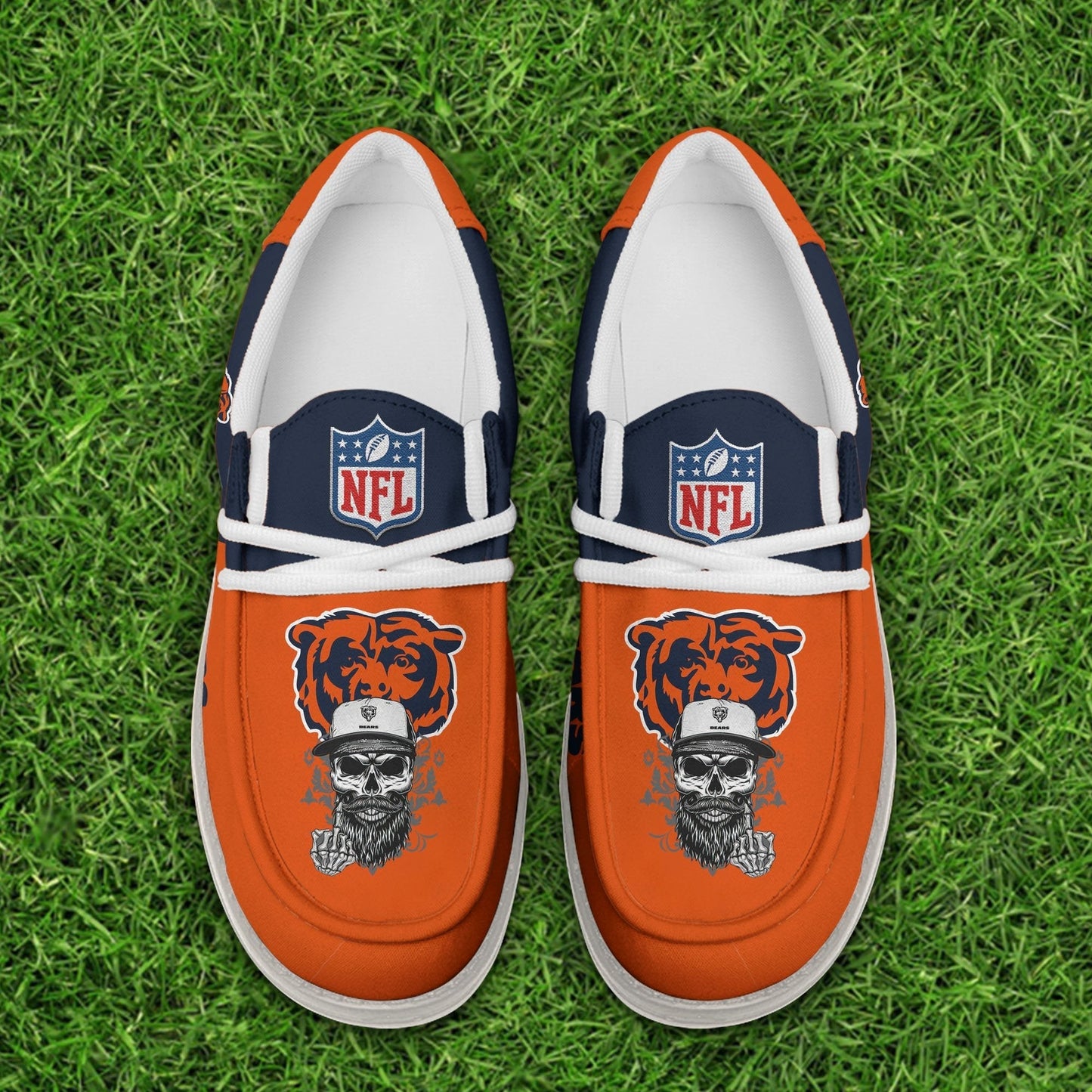 LIMITED EDITION - NEW CUSTOMIZED NFL26 CCB CHICAGO BEARS LOAFER SHOES