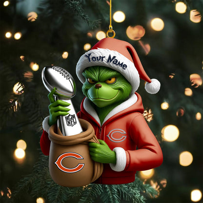 [SPECIAL OFFER] NEW CUSTOMIZED NFL26 CCB CHICAGO BEARS CHRISTMAS ACRYLIC ORNAMENT