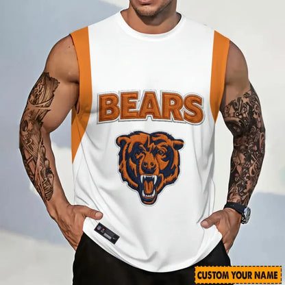 [SPECIAL OFFER] NEW CUSTOMIZED NFL26 CCB CHICAGO BEARS TANKTOP & GYM SHIRT