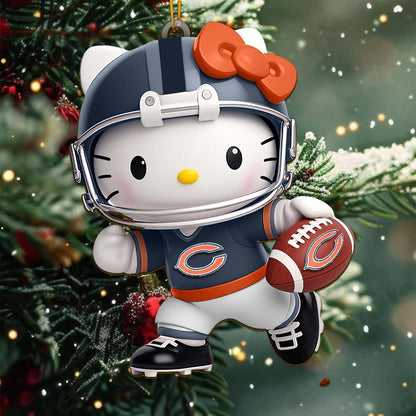 [SPECIAL OFFER] NEW CUSTOMIZED NFL26 CCB CHICAGO BEARS HELLO KITTY ACRYLIC ORNAMENT
