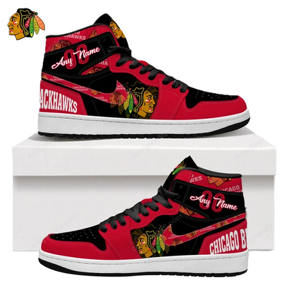 [SUPER SALE] NEW CUSTOMIZED NHL08 CC BLACKHAWKS AIR JORDAN SNEAKERS