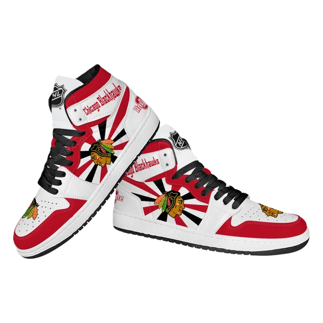 [SUPER SALE] NEW CUSTOMIZED NHL08 CC BLACKHAWKS AIR JORDAN SNEAKERS