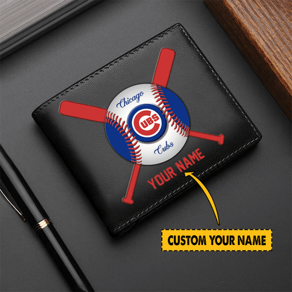 [FLASH SALE] NEW CUSTOMIZED MLB04 CCS CHICAGO CUBS LEATHER WALLET