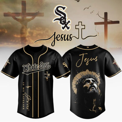 [FLASH SALE] NEW CUSTOMIZED MLB26 CWS CHICAGO WHITE SOX x JESUS CHRIST BASEBALL JERSEY