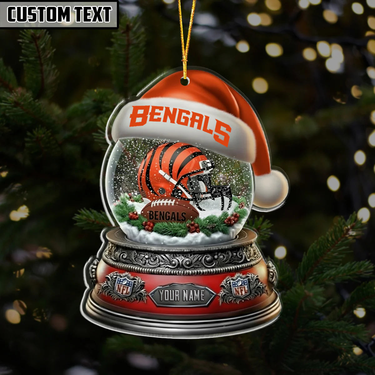 [SPECIAL OFFER] NEW CUSTOMIZED NFL16 CCB CINCINNATI BENGALS CHRISTMAS ACRYLIC ORNAMENT