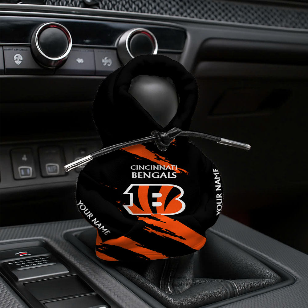 [SPECIAL OFFER] NEW CUSTOMIZED NFL16 CCB CINCINNATI BENGALS CAR HOODIE SHIFT KNOB COVER