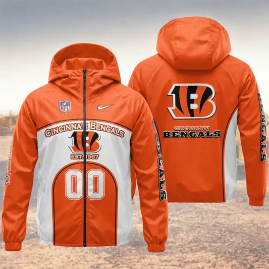 [SPECIAL OFFER] NEW CUSTOMIZED NFL16 CCB CINCINNATI BENGALS WINDBREAKER JACKET