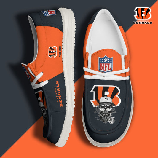 LIMITED EDITION - NEW CUSTOMIZED NFL16 CCB CINCINNATI BENGALS LOAFER SHOES