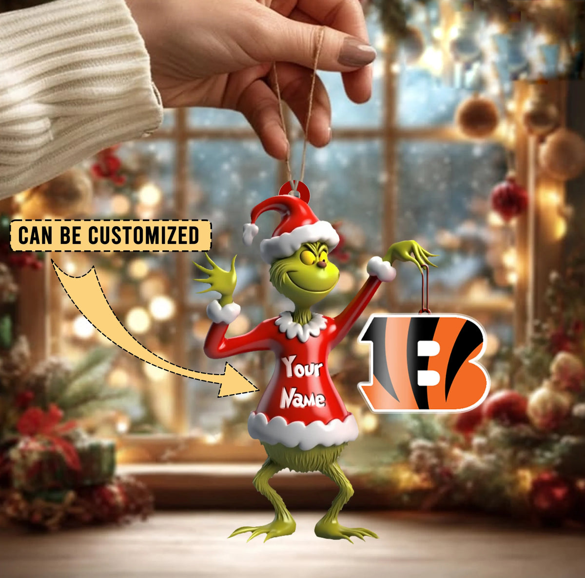[SPECIAL OFFER] NEW CUSTOMIZED NFL16 CCB CINCINNATI BENGALS CHRISTMAS ACRYLIC ORNAMENT