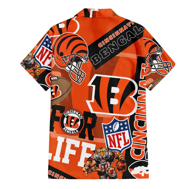 [SPECIAL OFFER] NEW CUSTOMIZED NFL16 CCB CINCINNATI BENGALS UNISEX HAWAIIAN SHIRT & SHORTS SET