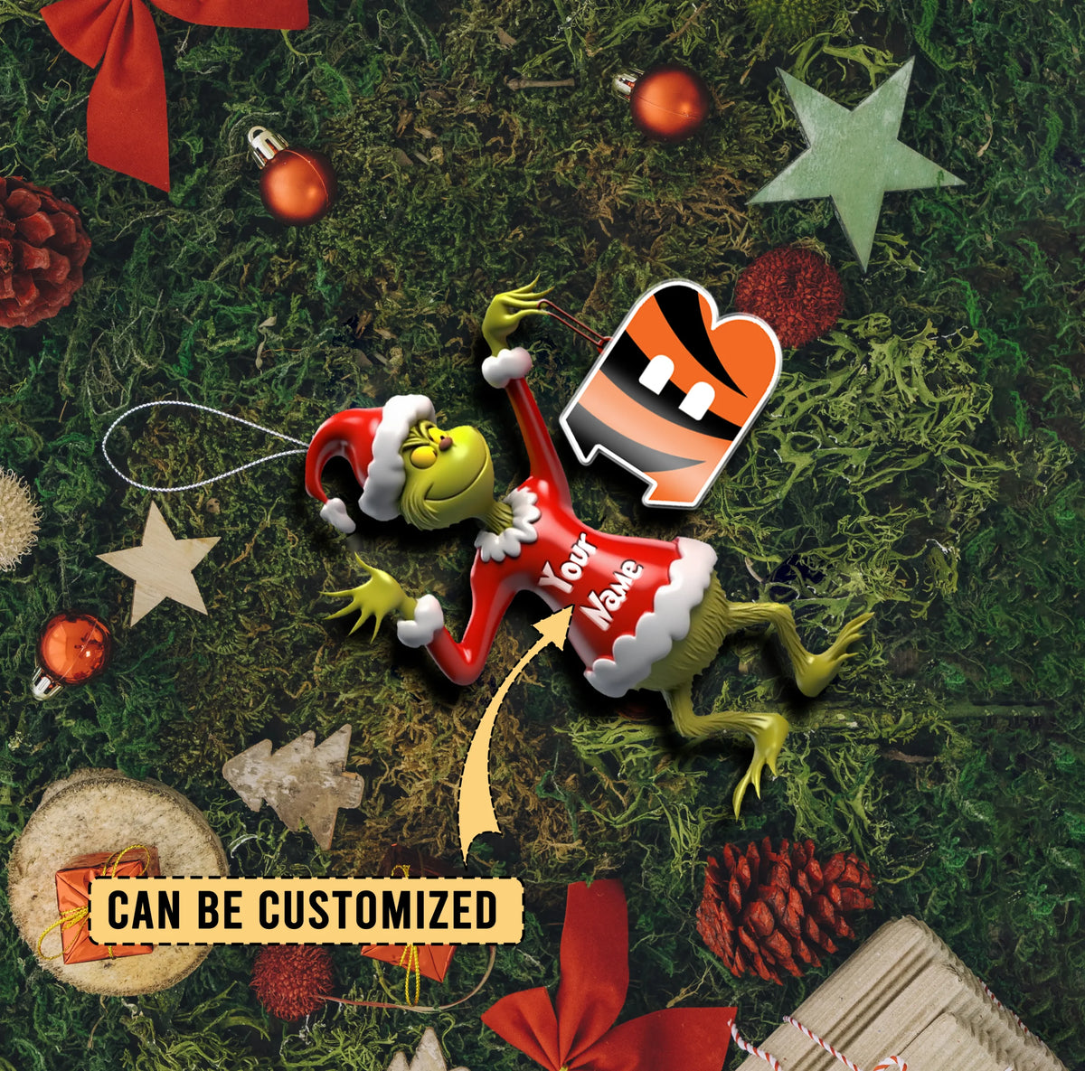 [SPECIAL OFFER] NEW CUSTOMIZED NFL16 CCB CINCINNATI BENGALS CHRISTMAS ACRYLIC ORNAMENT