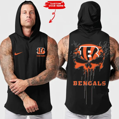 [SPECIAL OFFER] NEW CUSTOMIZED NFL16 CCB CINCINNATI BENGALS HOODED TANK TOP