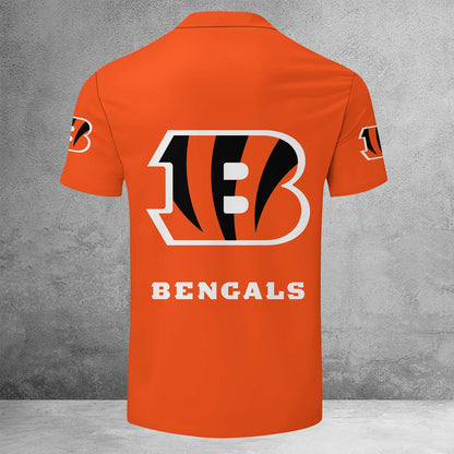 [SPECIAL OFFER] NEW CUSTOMIZED NFL16 CCB CINCINNATI BENGALS ZIP POLO SHIRT
