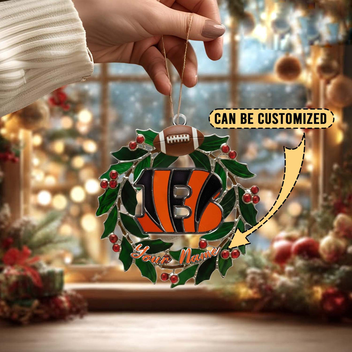[SPECIAL OFFER] NEW CUSTOMIZED NFL16 CCB CINCINNATI BENGALS CHRISTMAS ACRYLIC ORNAMENT