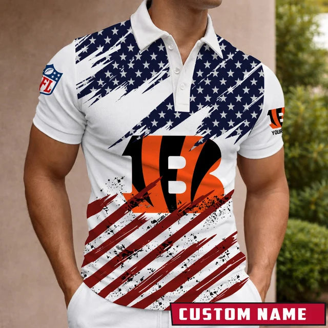 [SPECIAL OFFER] NEW CUSTOMIZED NFL16 CCB CINCINNATI BENGALS POLO SHIRT