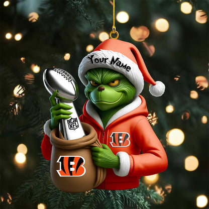 [SPECIAL OFFER] NEW CUSTOMIZED NFL16 CCB CINCINNATI BENGALS CHRISTMAS ACRYLIC ORNAMENT