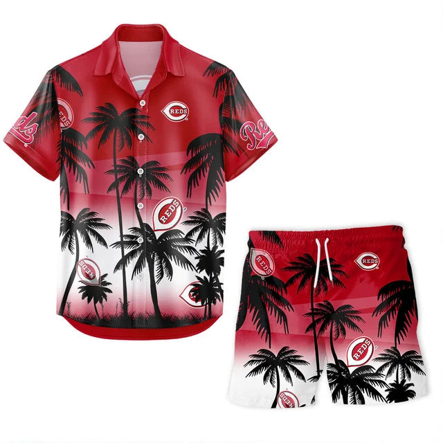 [FLASH SALE] NEW CUSTOMIZED MLB05 CRS CINCINNATI REDS UNISEX HAWAIIAN SHIRT & SHORTS SET