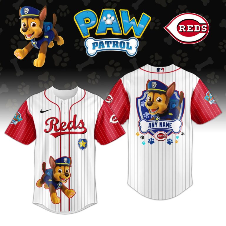 [FLASH SALE] NEW CUSTOMIZED MLB05 CRS CINCINNATI REDS x PAW PATROL BASEBALL JERSEY & CAP