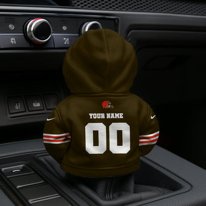 [SPECIAL OFFER] NEW CUSTOMIZED NFL29 CLB CLEVELAND BROWNS AUTOMOTIVE HOODIE SHIFT KNOB COVER