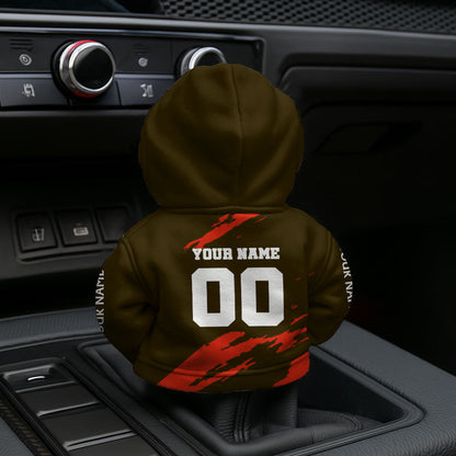 [SPECIAL OFFER] NEW CUSTOMIZED NFL29 CLB CLEVELAND BROWNS CAR HOODIE SHIFT KNOB COVER