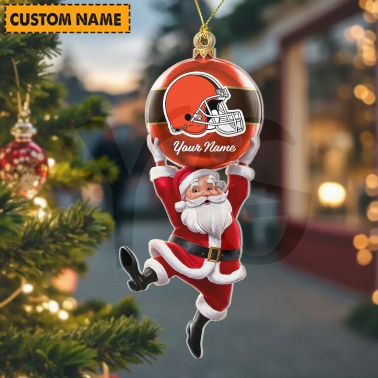 [SPECIAL OFFER] NEW CUSTOMIZED NFL29 CLB CLEVELAND BROWNS CHRISTMAS ACRYLIC ORNAMENT
