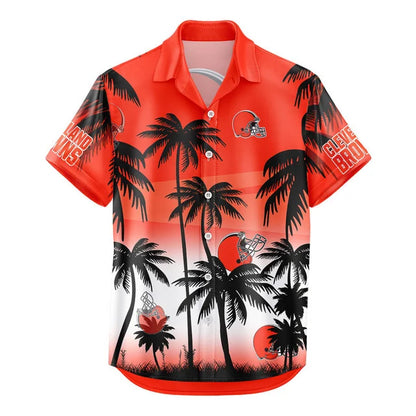 [SPECIAL OFFER] NEW CUSTOMIZED NFL29 CLB CLEVELAND BROWNS UNISEX HAWAIIAN SHIRT & SHORTS SET
