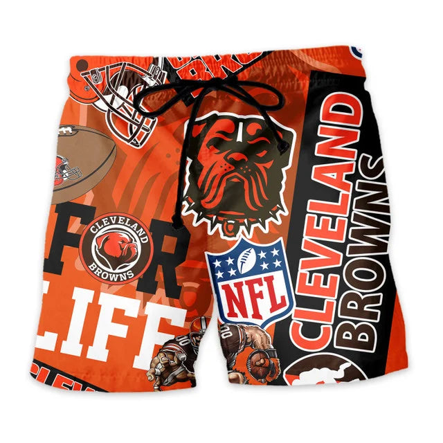 [SPECIAL OFFER] NEW CUSTOMIZED NFL29 CLB CLEVELAND BROWNS UNISEX HAWAIIAN SHIRT & SHORTS SET