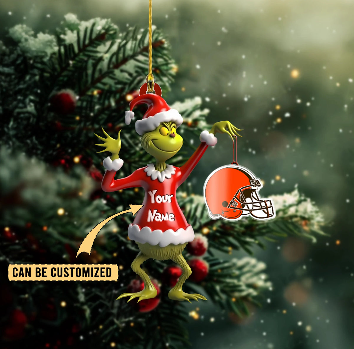 [SPECIAL OFFER] NEW CUSTOMIZED NFL29 CLB CLEVELAND BROWNS CHRISTMAS ACRYLIC ORNAMENT