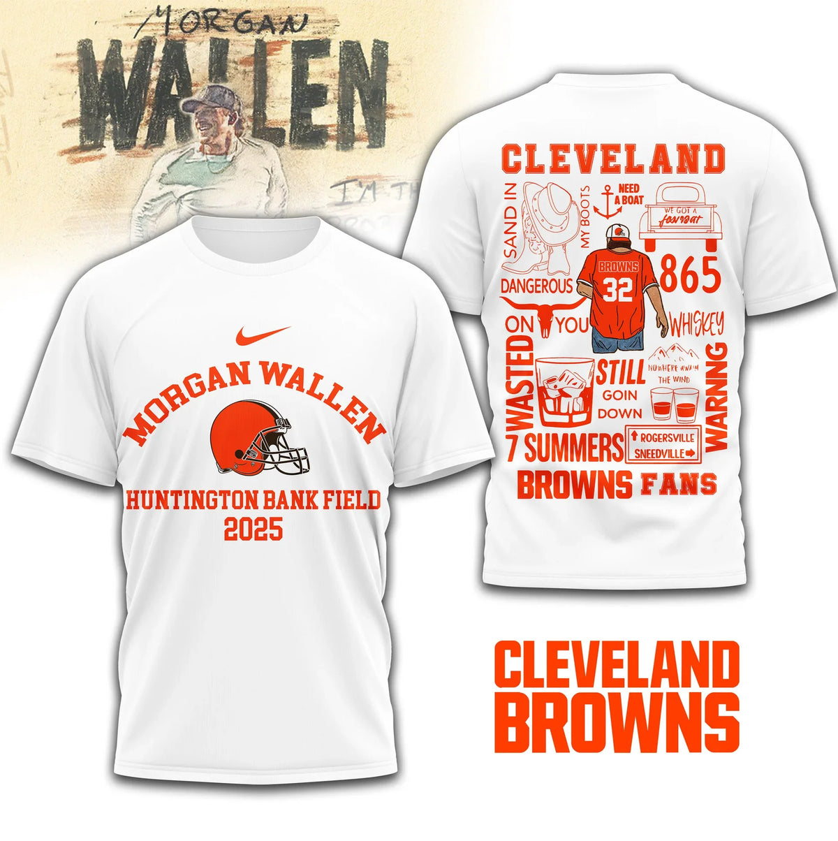 [SPECIAL OFFER] NEW CUSTOMIZED NFL29 CLB CLEVELAND BROWNS T-SHIRT | MULTIPLE COLORS AVAILABLE