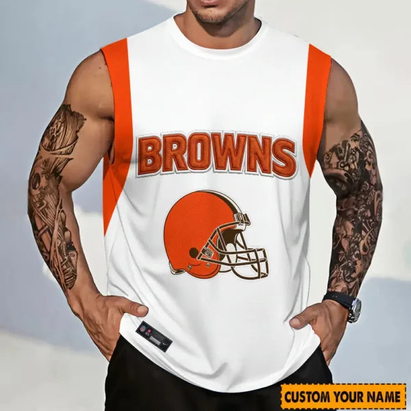 [SPECIAL OFFER] NEW CUSTOMIZED NFL29 CLB CLEVELAND BROWNS TANKTOP & GYM SHIRT