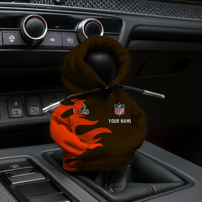 [SPECIAL OFFER] NEW CUSTOMIZED NFL29 CLB CLEVELAND BROWNS CAR HOODIE SHIFT KNOB COVER