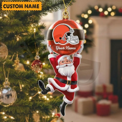 [SPECIAL OFFER] NEW CUSTOMIZED NFL29 CLB CLEVELAND BROWNS CHRISTMAS ACRYLIC ORNAMENT