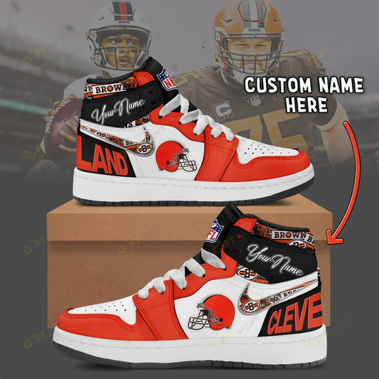[SPECIAL OFFER] NEW CUSTOMIZED NFL29 CLB CLEVELAND BROWNS AIR JORDAN 1