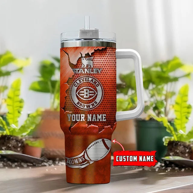 [SPECIAL OFFER] NEW CUSTOMIZED NFL29 CLB CLEVELAND BROWNS TUMBLER CUP