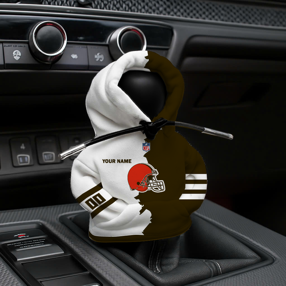 [SPECIAL OFFER] NEW CUSTOMIZED NFL29 CLB CLEVELAND BROWNS CAR HOODIE SHIFT KNOB