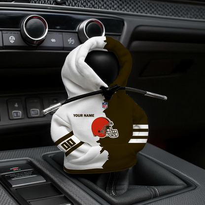 [SPECIAL OFFER] NEW CUSTOMIZED NFL29 CLB CLEVELAND BROWNS CAR HOODIE SHIFT KNOB