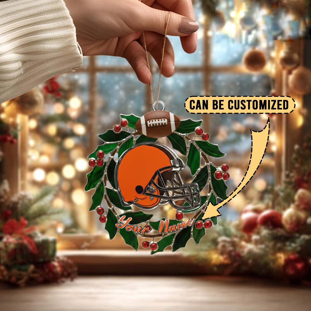 [SPECIAL OFFER] NEW CUSTOMIZED NFL29 CLB CLEVELAND BROWNS CHRISTMAS ACRYLIC ORNAMENT