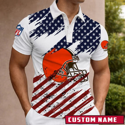 [SPECIAL OFFER] NEW CUSTOMIZED NFL29 CLB CLEVELAND BROWNS POLO SHIRT