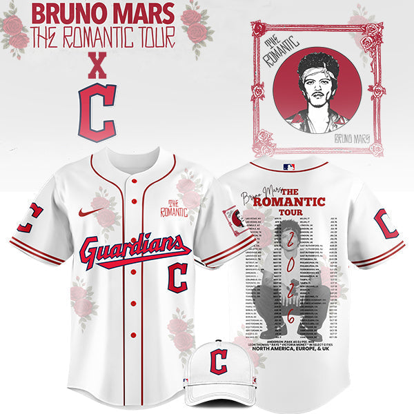 [FLASH SALE] NEW CUSTOMIZED MLB13 CL GUARDIANS x BRUNO MARS BASEBALL JERSEY