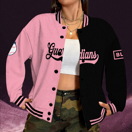 [FLASH SALE] NEW CUSTOMIZED MLB13 CGS CLEVELAND GUARDIANS SATIN VARSITY & BASEBALL JACKET