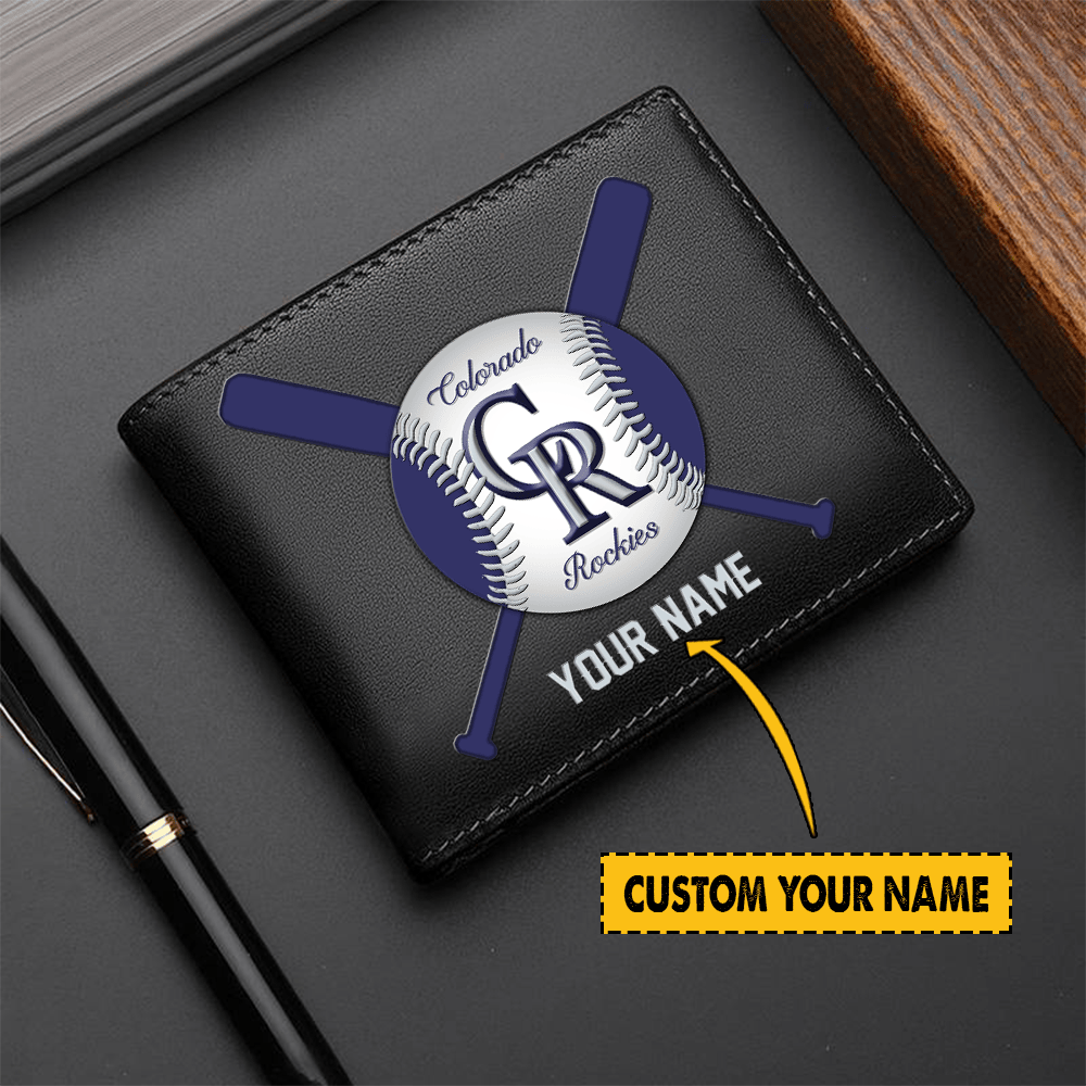 [FLASH SALE] NEW CUSTOMIZED MLB30 COR COLORADO ROCKIES LEATHER WALLET