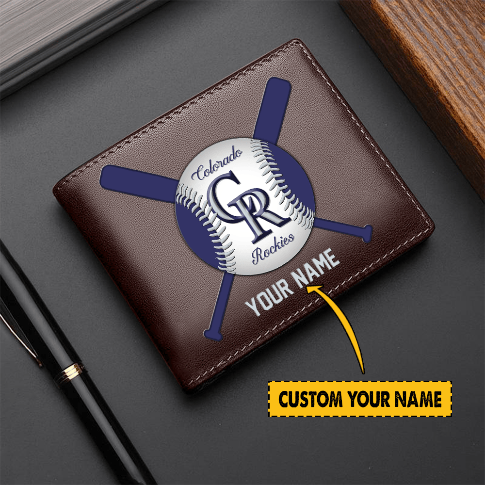 [FLASH SALE] NEW CUSTOMIZED MLB30 COR COLORADO ROCKIES LEATHER WALLET