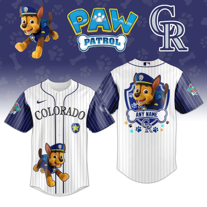 [FLASH SALE] NEW CUSTOMIZED MLB30 COR COLORADO ROCKIES x PAW PATROL BASEBALL JERSEY & CAP