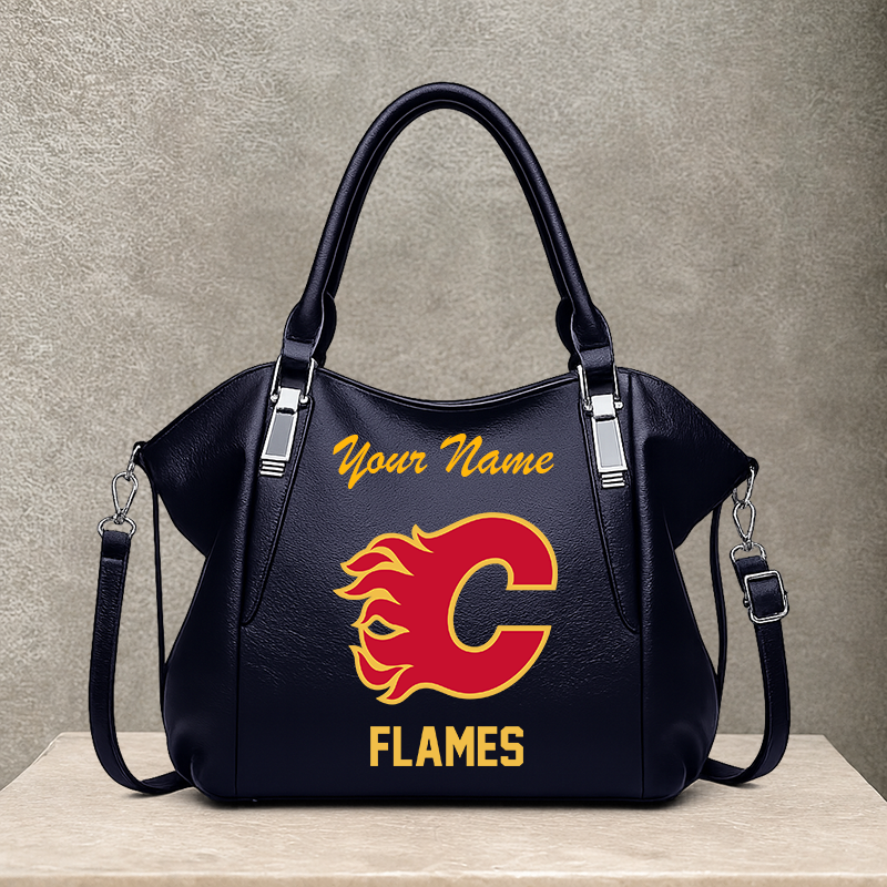 [SUPER SALE] NEW CUSTOMIZED NHL17 CGF CALGARY FLAMES SHOULDER HANDBAG