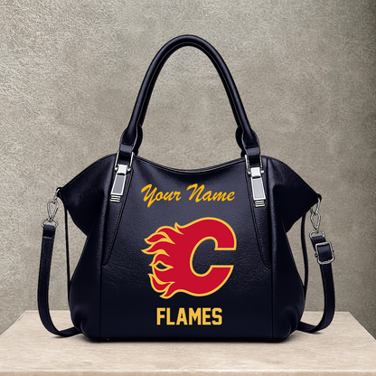 [SUPER SALE] NEW CUSTOMIZED NHL17 CGF CALGARY FLAMES SHOULDER HANDBAG