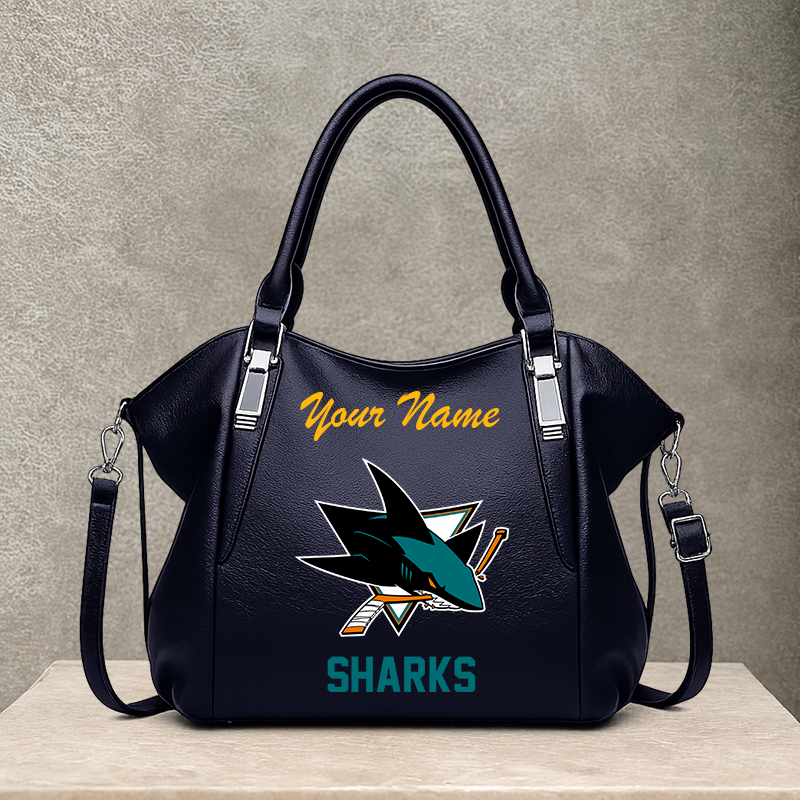 [SUPER SALE] NEW CUSTOMIZED NHL32 SJS SAN JOSE SHARKS SHOULDER HANDBAG